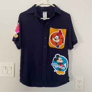 Disney 50th Anniversary Vault Collection Button Shirt Blue Mickey Mouse in XS